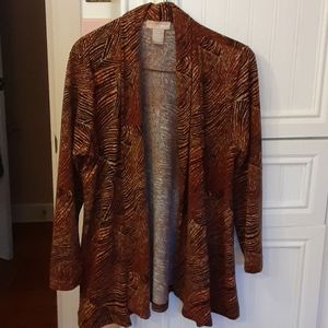 Black and rusty striped long sleeve over shirt